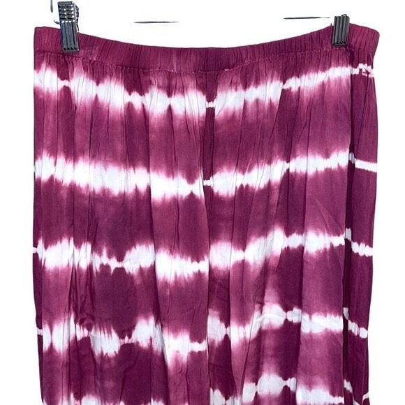 KORI America Tie Dyed Rayon Maxi Skirt Slits Pull On Size Large - Picture 4 of 8